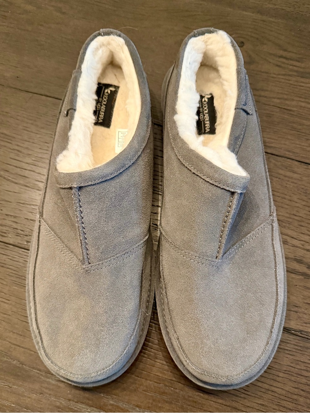 Koolaburra Men's Suede Shearling Lined Clogs Gray Slip On Shoes Slippers Size 13